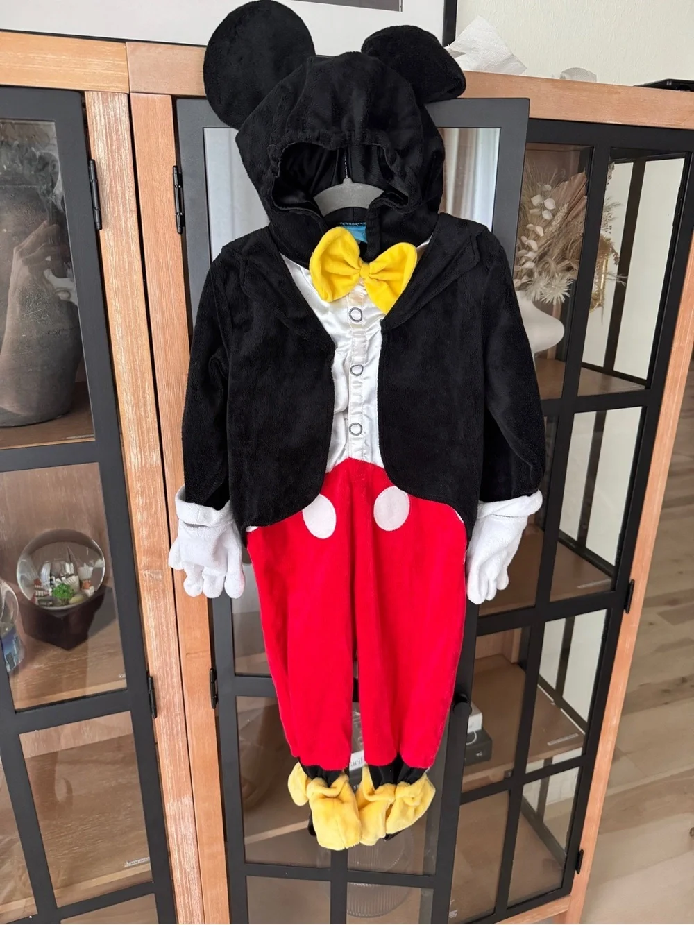 Y2k Disney Mickey Mouse tuxedo costume jumpsuit toddler baby bowtie hooded ears